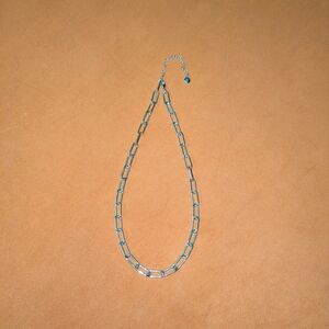 Target Silver Rectangular Link Necklace 18" +/- 3"